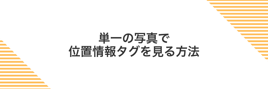 単一の写真で位置情報タグを見る方法