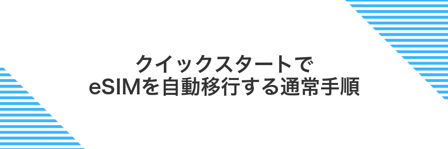 クイックスタートでeSIMを自動移行する通常手順