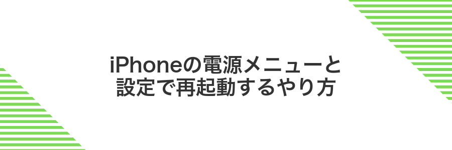 iPhoneの電源メニューと設定で再起動するやり方
