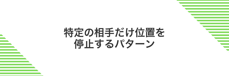 特定の相手だけ位置を停止するパターン