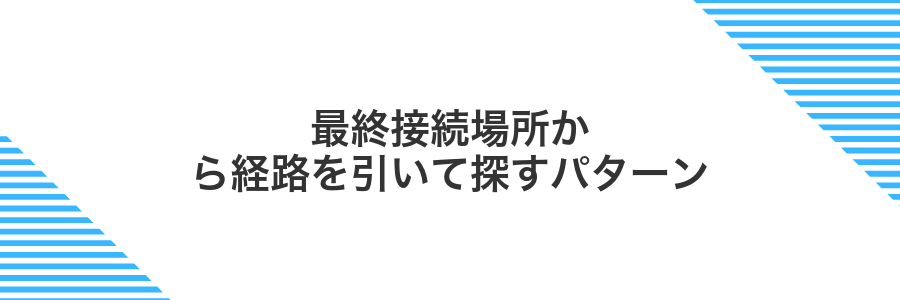 最終接続場所から経路を引いて探すパターン