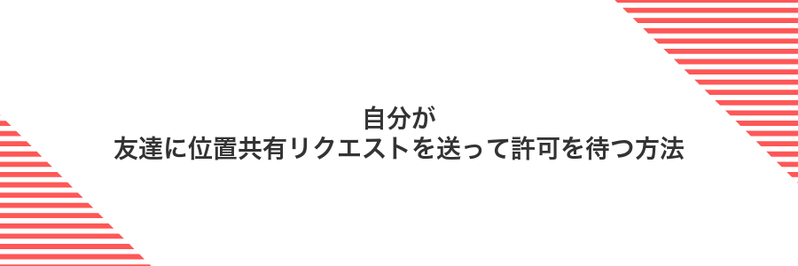 自分が友達に位置共有リクエストを送って許可を待つ方法