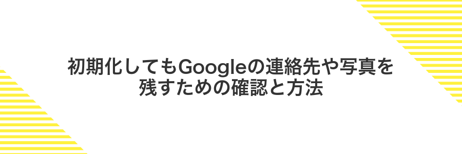 初期化してもGoogleの連絡先や写真を残すための確認と方法