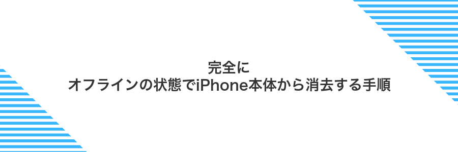 完全にオフラインの状態でiPhone本体から消去する手順
