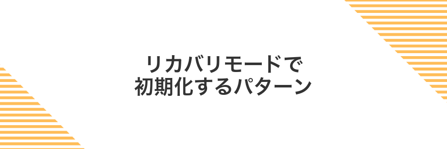 リカバリモードで初期化するパターン