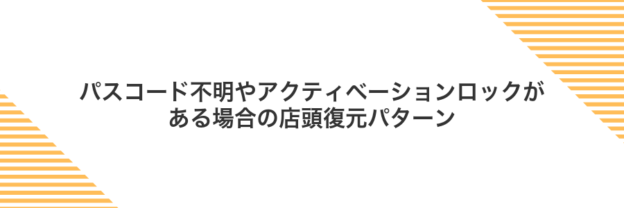 パスコード不明やアクティベーションロックがある場合の店頭復元パターン