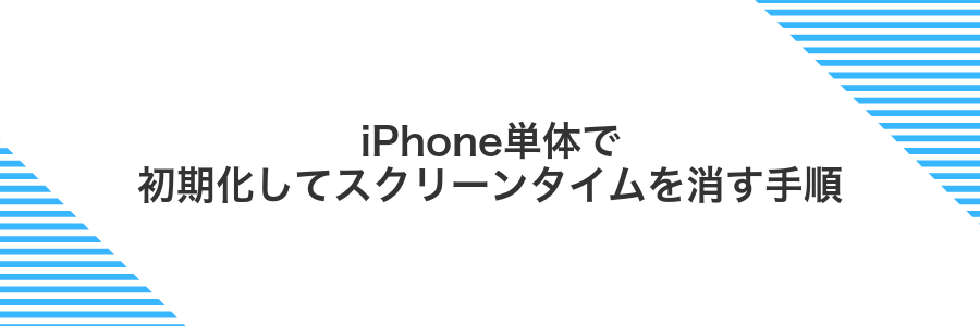 iPhone単体で初期化してスクリーンタイムを消す手順