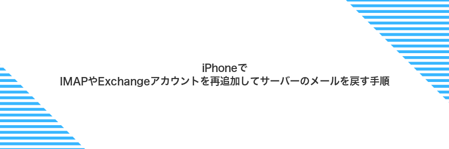 iPhoneでIMAPやExchangeアカウントを再追加してサーバーのメールを戻す手順