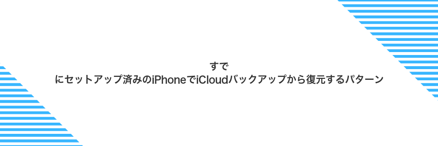 すでにセットアップ済みのiPhoneでiCloudバックアップから復元するパターン