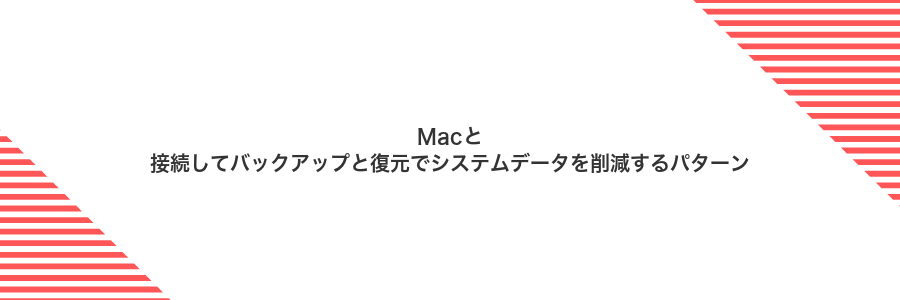 Macと接続してバックアップと復元でシステムデータを削減するパターン