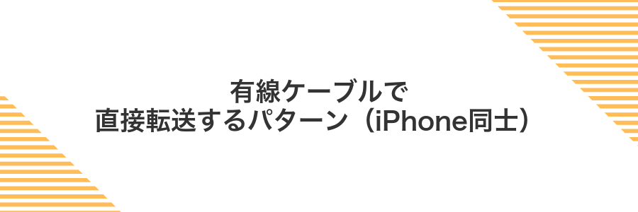 有線ケーブルで直接転送するパターン(iPhone同士)