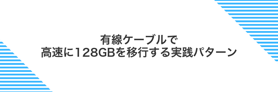 有線ケーブルで高速に128GBを移行する実践パターン