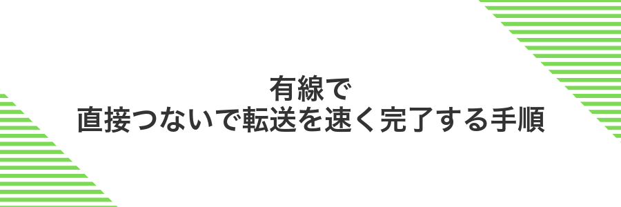有線で直接つないで転送を速く完了する手順