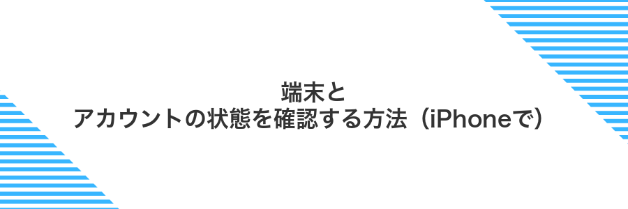 端末とアカウントの状態を確認する方法（iPhoneで）