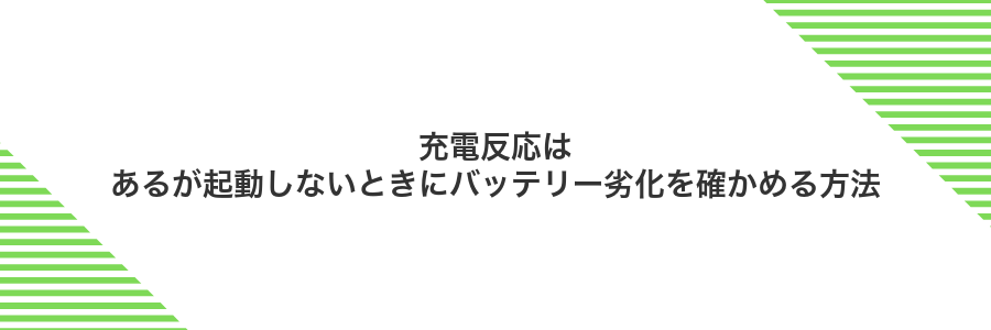 充電反応はあるが起動しないときにバッテリー劣化を確かめる方法