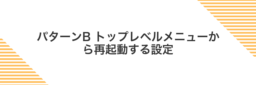 パターンB トップレベルメニューから再起動する設定
