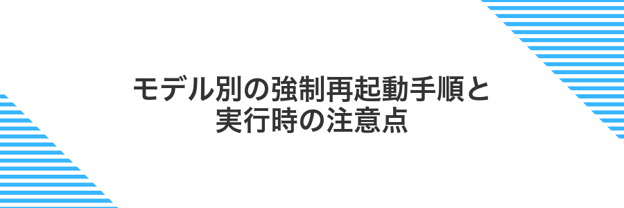 モデル別の強制再起動手順と実行時の注意点