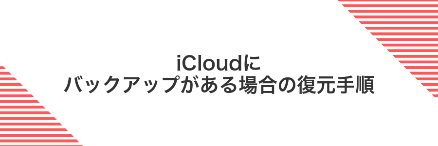 iCloudにバックアップがある場合の復元手順
