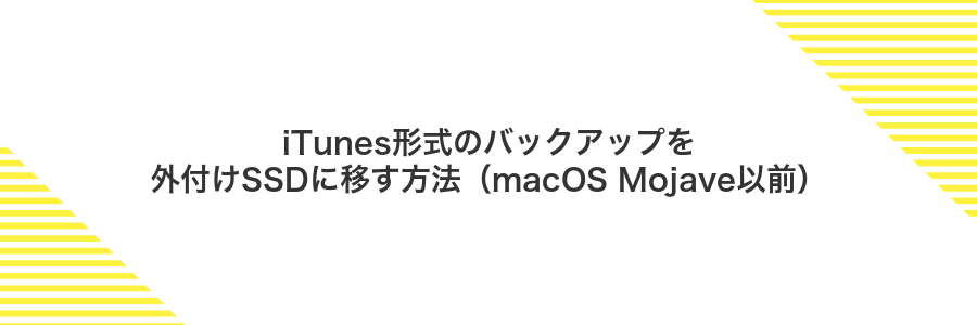 iTunes形式のバックアップを外付けSSDに移す方法（macOS Mojave以前）