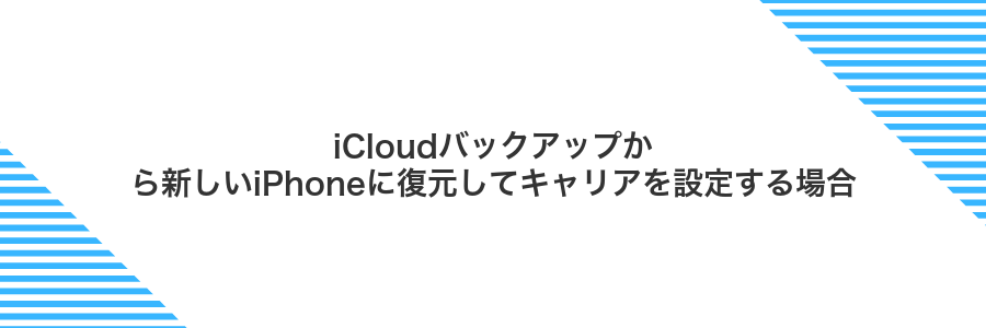 iCloudバックアップから新しいiPhoneに復元してキャリアを設定する場合