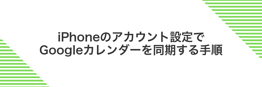 iPhoneのアカウント設定でGoogleカレンダーを同期する手順