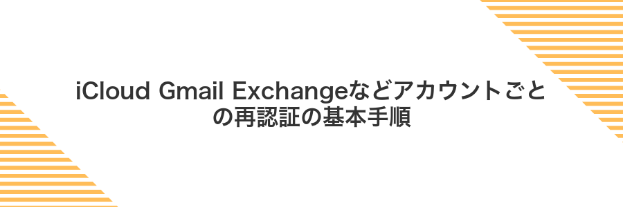 iCloud Gmail Exchangeなどアカウントごとの再認証の基本手順
