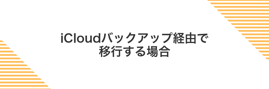 iCloudバックアップ経由で移行する場合
