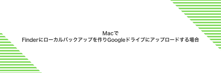 MacでFinderにローカルバックアップを作りGoogleドライブにアップロードする場合