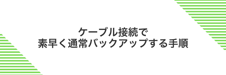 ケーブル接続で素早く通常バックアップする手順