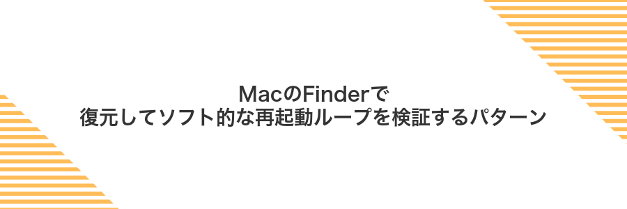 MacのFinderで復元してソフト的な再起動ループを検証するパターン