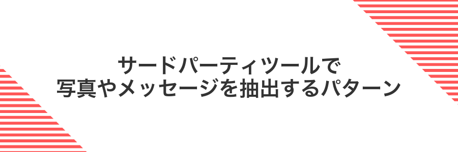 サードパーティツールで写真やメッセージを抽出するパターン