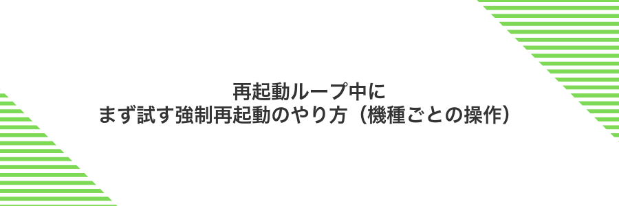 再起動ループ中にまず試す強制再起動のやり方(機種ごとの操作)