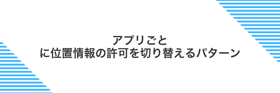 アプリごとに位置情報の許可を切り替えるパターン