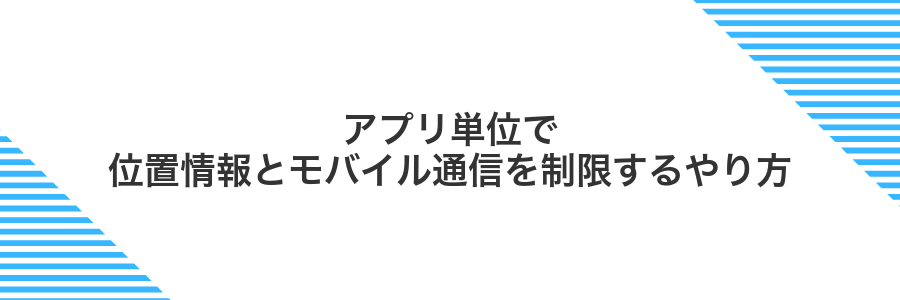 アプリ単位で位置情報とモバイル通信を制限するやり方