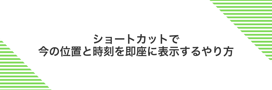 ショートカットで今の位置と時刻を即座に表示するやり方
