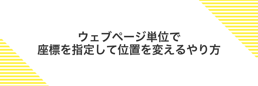 ウェブページ単位で座標を指定して位置を変えるやり方