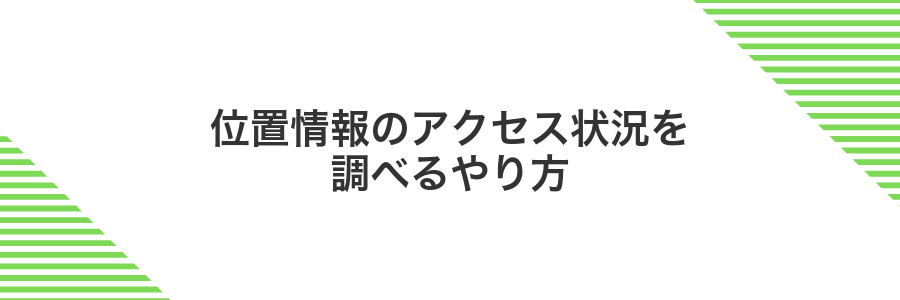 位置情報のアクセス状況を調べるやり方