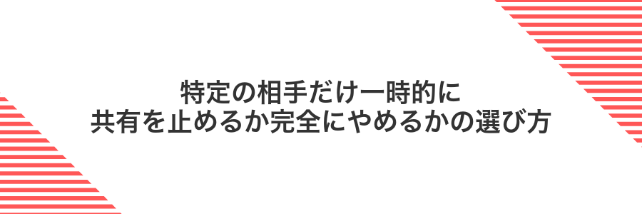特定の相手だけ一時的に共有を止めるか完全にやめるかの選び方