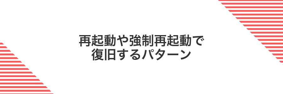 再起動や強制再起動で復旧するパターン