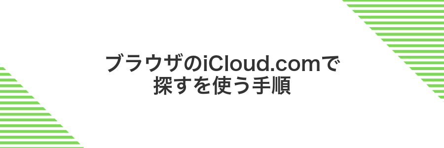 ブラウザのiCloud.comで探すを使う手順