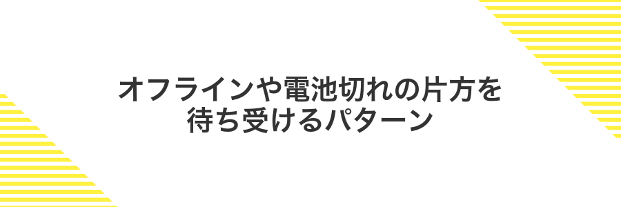 オフラインや電池切れの片方を待ち受けるパターン