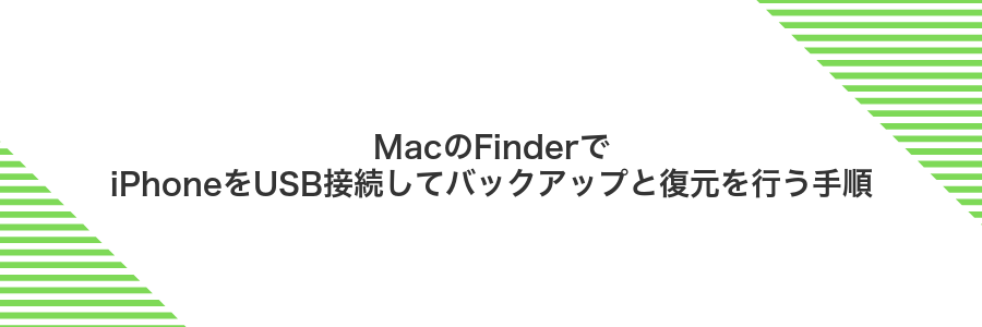 MacのFinderでiPhoneをUSB接続してバックアップと復元を行う手順