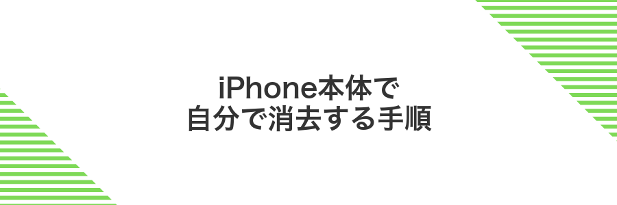 iPhone本体で自分で消去する手順