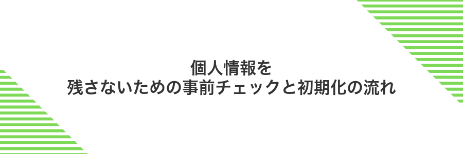 個人情報を残さないための事前チェックと初期化の流れ
