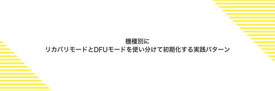 機種別にリカバリモードとDFUモードを使い分けて初期化する実践パターン