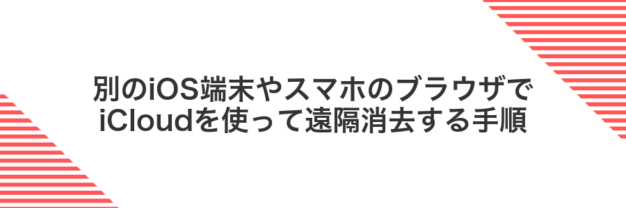 別のiOS端末やスマホのブラウザでiCloudを使って遠隔消去する手順