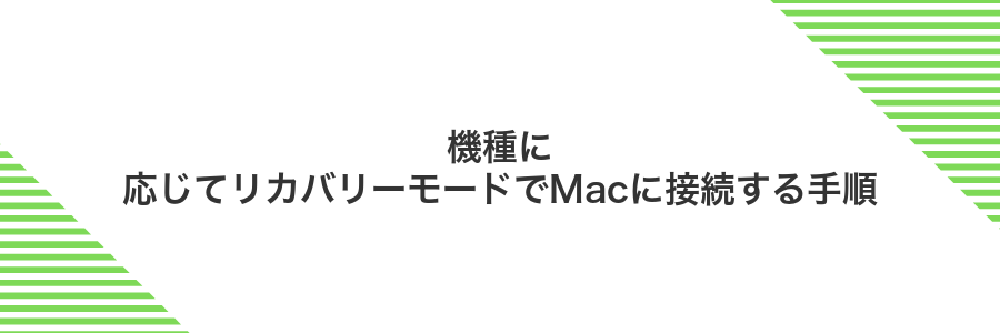 機種に応じてリカバリーモードでMacに接続する手順