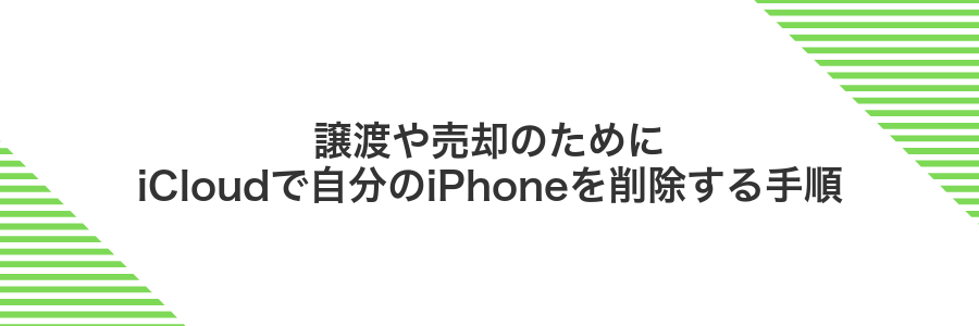 譲渡や売却のためにiCloudで自分のiPhoneを削除する手順