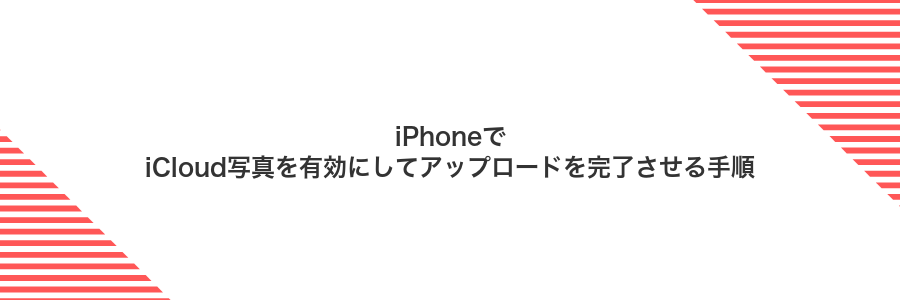 iPhoneでiCloud写真を有効にしてアップロードを完了させる手順