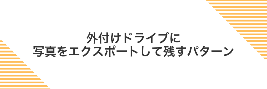 外付けドライブに写真をエクスポートして残すパターン